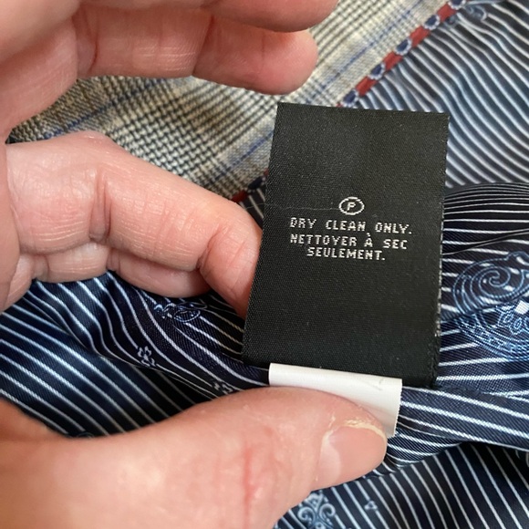 RW&CO Women's Single Breasted Fitted Tailored Blazer Grey Blue Plaid 14 Academia - Picture 12 of 16